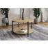 Nowoczesny, okrągły stolik kawowy 65 cm – Styl loft, dwupoziomowy MILANO M14